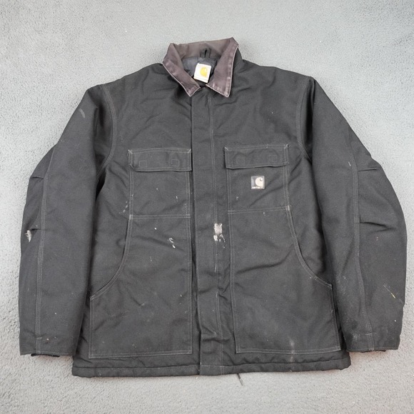 Carhartt Other - Carhartt Jacket Mens Large Black C55 BLK Quilted Workwear Duck Canvas Coat
